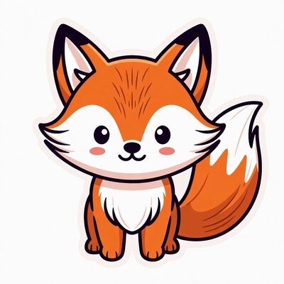 Cute cartoon fox illustration