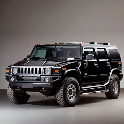 Black Hummer H2 SUV front view