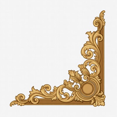 Golden Ornate Corner Border Illustration