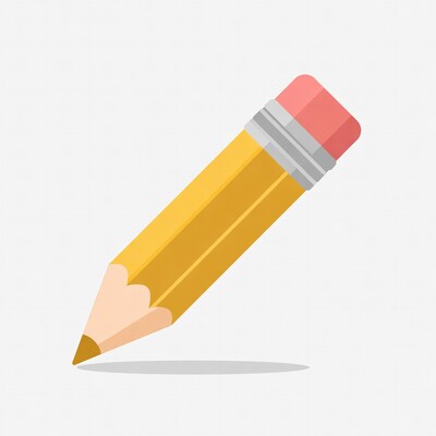Yellow pencil with eraser