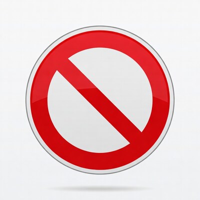Red prohibition sign isolated