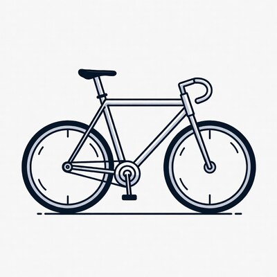 Line art fixie bicycle