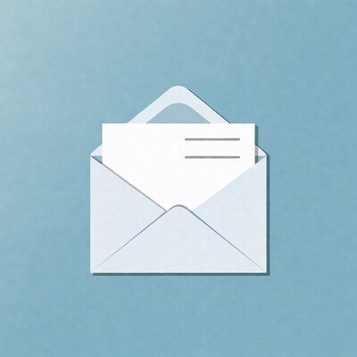 Open white envelope with letter