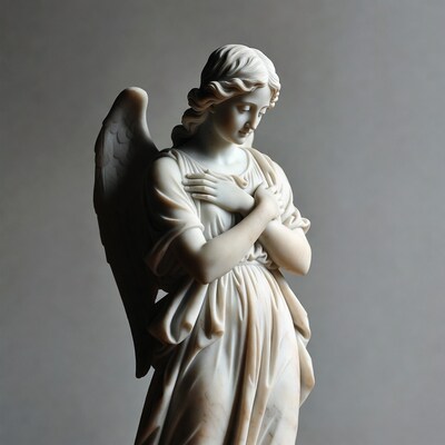Marble Angel Statue with Wings