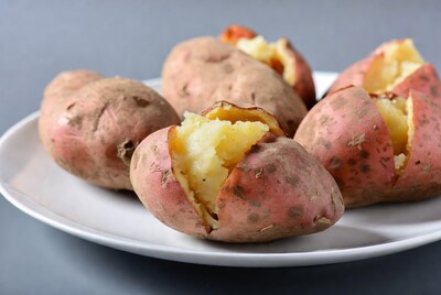 Baked Sweet Potatoes on Plate