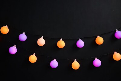 Orange Purple Glowing Ball String Lights