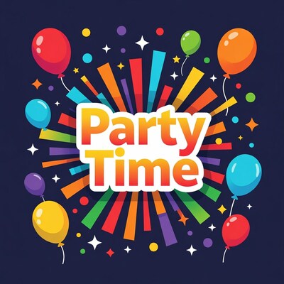Party Time Balloons Illustration