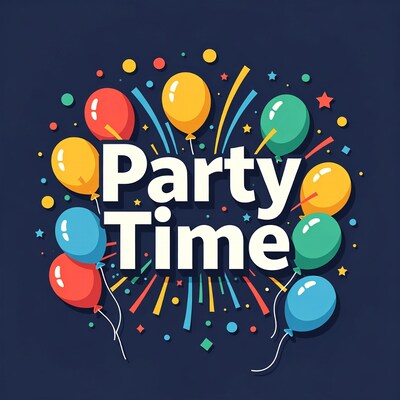 Party Time Balloons Illustration