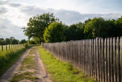 Dirt path beside wooden fence