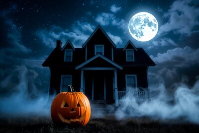 Haunted House with Jack-o-Lantern
