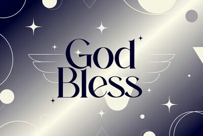 God Bless Illustration with Wings