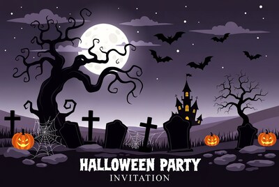 Halloween Party Invitation Illustration