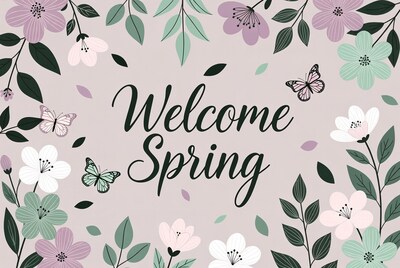 Welcome Spring Floral Illustration