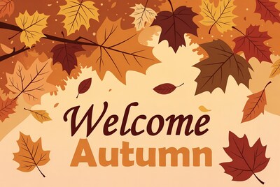 Welcome Autumn Leaves Illustration