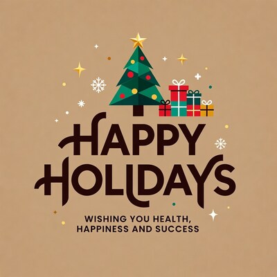 Happy Holidays Christmas Tree Illustration