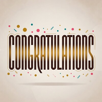 Congratulations Text with Confetti