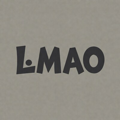 LMAO text on gray background