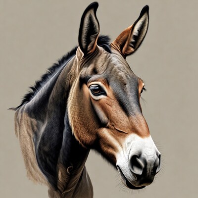 Donkey head portrait illustration