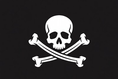 White Skull and Crossbones Symbol