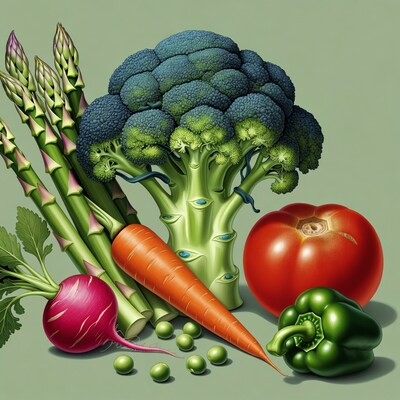 Fresh vegetables asparagus broccoli carrot