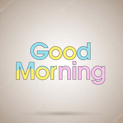 Colorful Good Morning Text Illustration