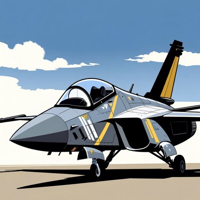 Gray fighter jet on runway