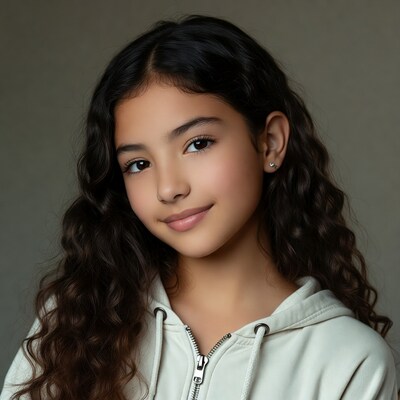 Smiling Latina girl in hoodie