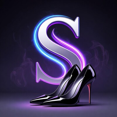 Glowing S Letter with Black High Heels