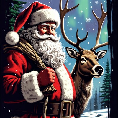 Santa Claus with Reindeer