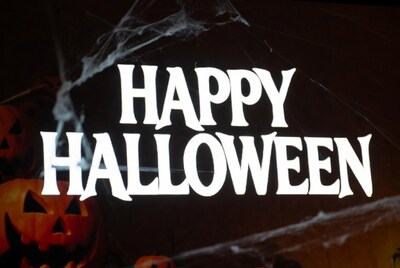 Happy Halloween Text with Pumpkins