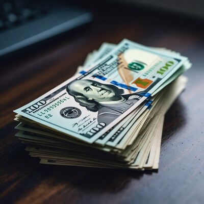 Stack of US 100 Dollar Bills