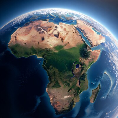 Earth from space showing Africa