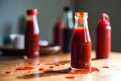 Ketchup Bottle with Dripping Sauce
