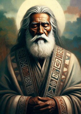 Elderly African man with white beard