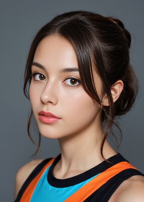 Asian woman in colorful tank top
