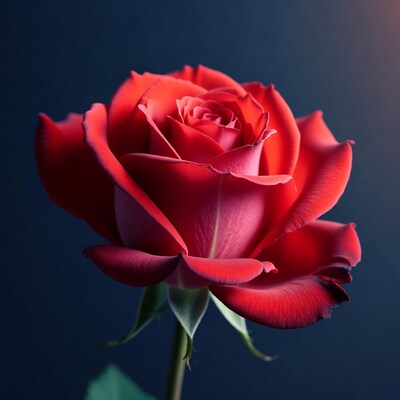 Red Rose on Dark Background