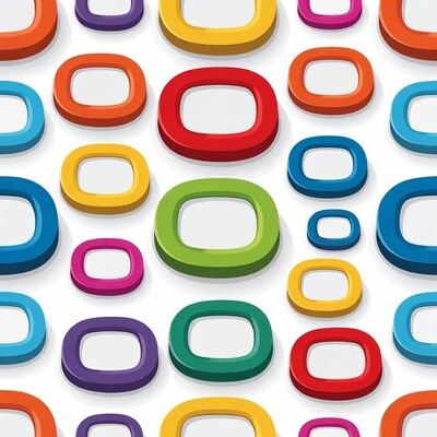 Colorful 3D Oval Shapes Pattern