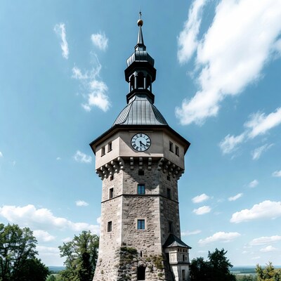 Clock Tower with Blue Sky