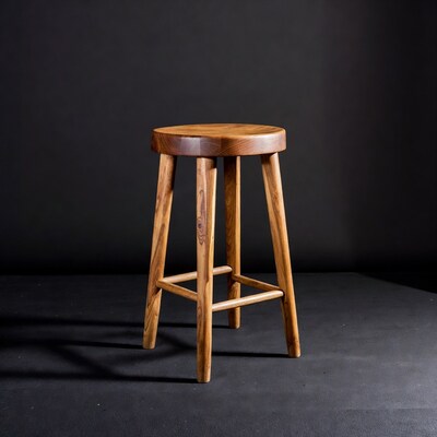 Wooden Round Bar Stool