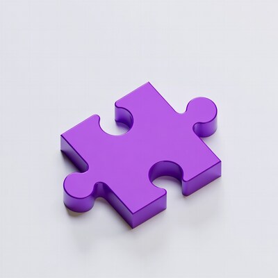 Purple 3D puzzle piece