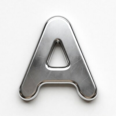 Shiny metallic letter A