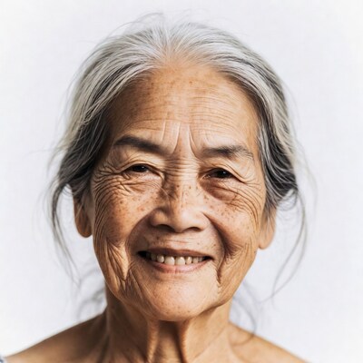 Elderly Asian woman smiling
