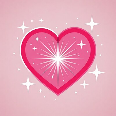 Pink sparkling heart illustration