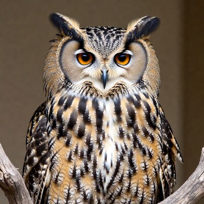 Great Horned Owl on branch