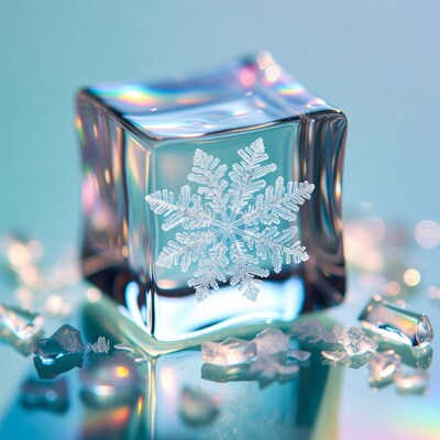 Ice Cube with Snowflake