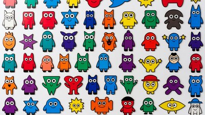 Colorful Cartoon Creatures Grid