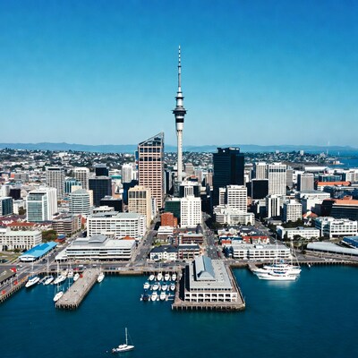 Auckland Sky Tower Aerial Cityscape