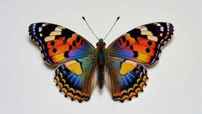 Colorful Butterfly on White Background