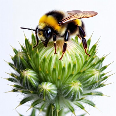 Bumblebee on thistle flower