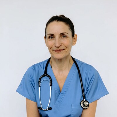 Smiling nurse with stethoscope